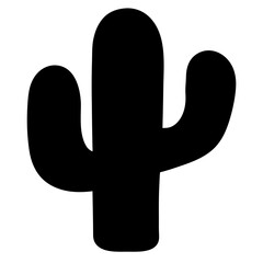 Isolated black saguaro cactus vector illustration desert plant icon simple silhouette graphic design element