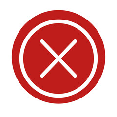 Obraz premium Red circle with white x mark symbol