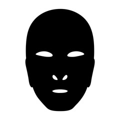 Black silhouette of a face with white eyes and nose for avatar profile and icon design vector