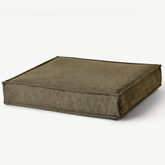 Comfortable pet bed resting on white background