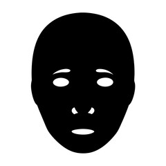 Sad face silhouette vector illustration for expressing emotion and representing mental health issues