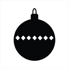 Black christmas ornament icon with diamond pattern