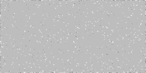 Abstract grey background with scattered white and dark speckles and a textured border