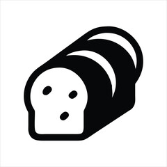 Simple black and white icon of a loaf of bread