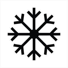 Black snowflake symbol on a white background