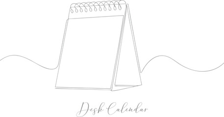 Desk Calendar Minimalist Daily Routine, Office Schedule, To Do List And Reminder Icon Concept Continuous One Line Drawing