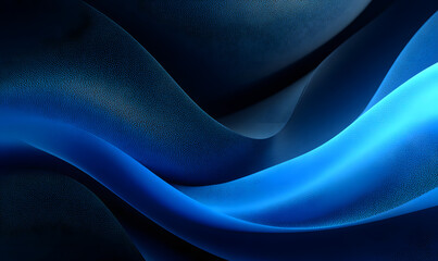 Black dark azure cobalt sapphire blue abstract backgound. Color gradient. Geomtric shape. Wave, wavy cured line. Rough grunge grai noise. Light neon metalli shine shimmer bright, Genrative AI