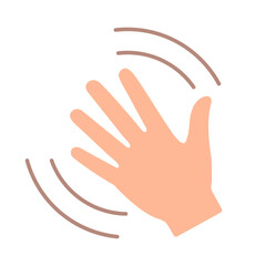 Waving hand flat emoji icon