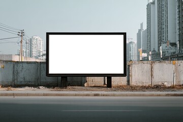 Obraz premium Blank billboard on city street (1)