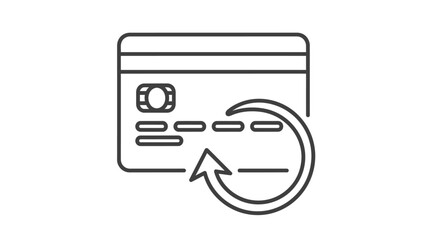 Fototapeta premium Credit Card Refund Icon - Financial Transaction, Money Transfer and Payment Symbol