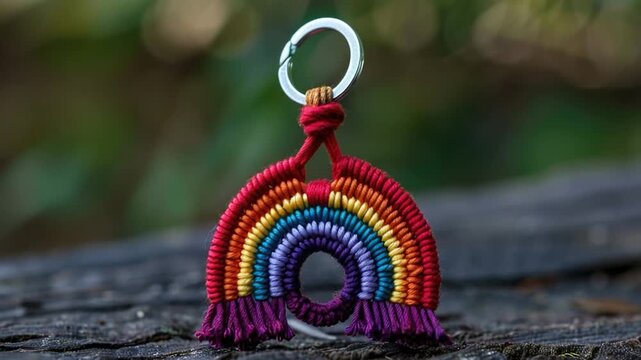 Colorful keychain with metal ring for personal use or as a gift