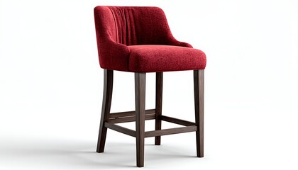 Tall barstool emoji icon with deep red seat and black wood legs