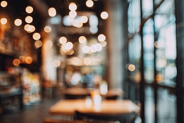 Blurred view of a cafe interior