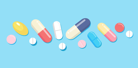 set of medical pills. Medicine healthcare vitamins and antibiotics capsule, pharmaceutical painkiller drugs isolated icons set. Antibiotic medical pharmaceutical, white pharmacy illustration