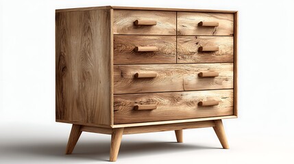 Tall dresser emoji icon in neutral wooden design and balanced lighting