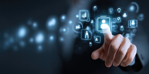 Person interacting with digital interface