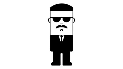 serious business person shape vector illustration, serious businessman shape simple silhouette