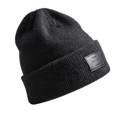 Obraz na płótnie Canvas Gray knit beanie hat, isolated on transparent background