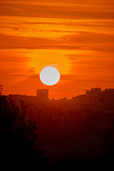 Sunset in the city Istanbul, Turkey