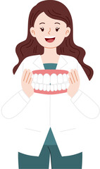 cute dentist explaining about oral care and hygine