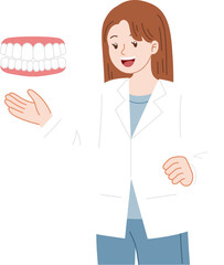 cute dentist explaining about oral care and hygine