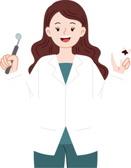 cute dentist explaining about oral care and hygine