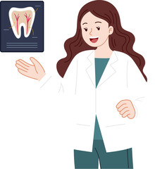 cute dentist explaining about oral care and hygine