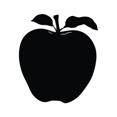 Apple fruit silhouette vector illustration fresh healthy food organic diet nutrition design icon art