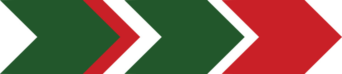 Abstract directional arrows in green, white, and red suggesting forward movement and progress.