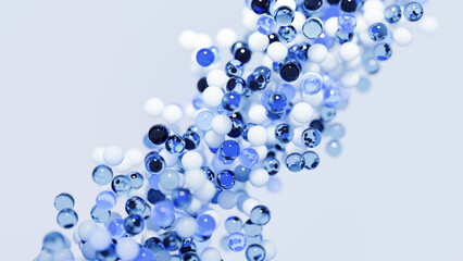 Blue colored marbles particles