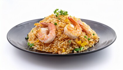 shrimp fried rice recipe home kitchen food delicious isolated on white background