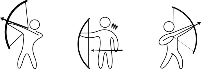 Archery icon set modern design represents the precision, skill, and timeless tradition of bow and arrow sports, created with clean minimal lines contemporary flat style to fit perfectly in digital,