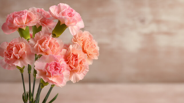 un ramo de flores hermosas decorativas dise&ntilde;o floral natural flor clavel en tonos pastel suaves y femeninos para adorno o de ornamento 