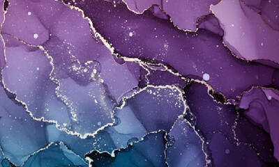 Cosmic Iridescent Watercolor Galaxy Abstract