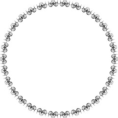 Vintage Ornamental Frame – Elegant Black  Border on a transparent background. PNG, 300 DPI