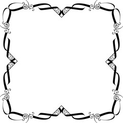 Fototapeta premium Vintage Ornamental Frame – Elegant Black Border on a transparent background. PNG, 300 DPI