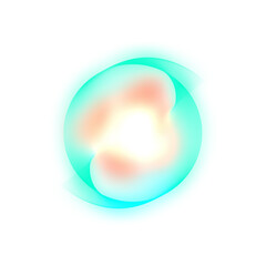 A mesmerizing orb of light and energy symbolizing innovation and ethereal dreams embraced by flowing cyan lines on black