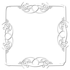 Vintage Ornamental Frame – Elegant White  Border on a white background. JPG, 300 DPI