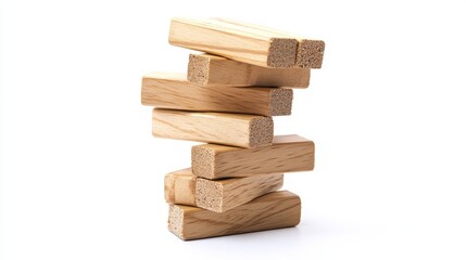 Precarious jenga tower topples during game night living room photo indoor close-up tension and fun