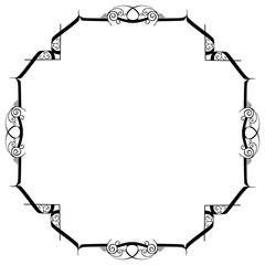 Vintage Ornamental Frame – Elegant Black  Border on a white background. JPG, 300 DPI