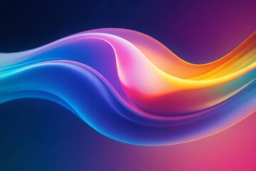 Obraz premium Vibrant abstract wave of light and color flowing across a dark background
