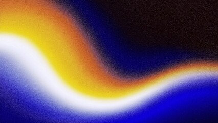Vibrant Gradient Waves in Orange, White, Blue, Yellow, and Black with Grainy Noise Texture