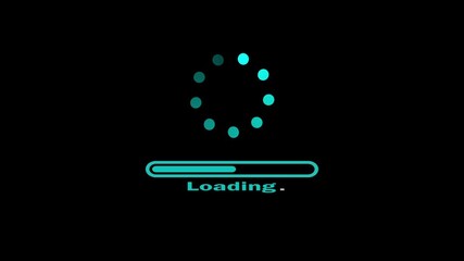 a common loading icon, often referred to as a spinner or throbbed, along with a progress bar and the text "Loading." This visual cue indicates that a process is underway and the user should wait. - Powered by Adobe