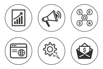 Vector art of set of seo and marketing icons