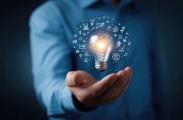 Business idea held in a hand
