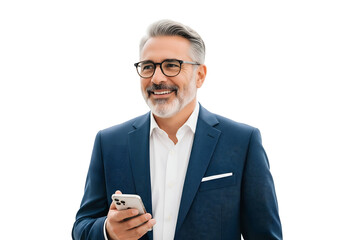 senior businessman with mobile phone