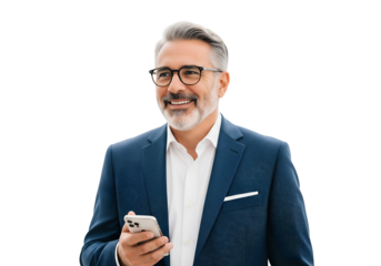 senior businessman with mobile phone