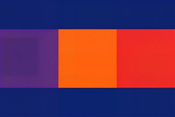 Fototapeta premium Bold geometric color blocks of purple orange and red on deep blue background
