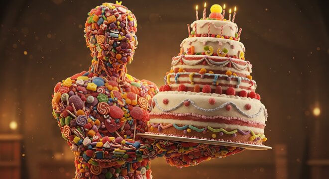 A variety of freshly baked bread and pastries displayed on a wooden table in a bakery setting
