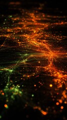 The intricate tapestry of digital connectivity's bright future. Smart systems. Dynamic web of future connectivity with glowing nodes and lines. Data intelligence. Futuristic technology.